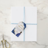 Royal Blue Floral Princess Quinceañera Birthday Cadeaulabel (Met Touw)