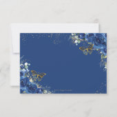 Royal Blue Floral Quinceañera Butterflies Antwoord (Achterkant)