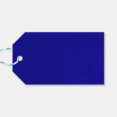 Royal Blue Floral Quinceanera Cadeaulabel (Achterkant Horizontaal)