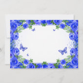 Royal Blue Floral Quinceanera De datum opslaan Save The Date (Achterkant)