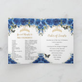 Royal Blue Floral Quinceañera Princess Padrinos Programma (Binnen)
