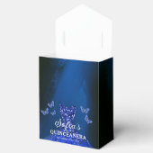 Royal Blue Floral Quinceañera Vlinders Bedankdoosjes (Geopend)