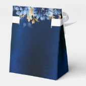 Royal Blue Floral Quinceañera Vlinders Bedankdoosjes (Achterkant)