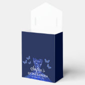 Royal Blue Floral Quinceañera Vlinders Bedankdoosjes (Geopend)