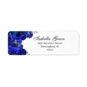 Royal Blue Floral Return-adreslabel Etiket (Voorkant)