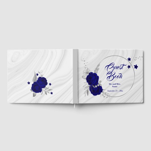 royal blue floral Silver blades Gastenboek (Volledig)