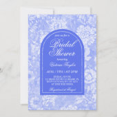 Royal Blue Floral Victoriaans Vrijgezellenfeest Kaart (Voorkant)