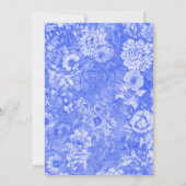 Royal Blue Floral Victoriaans Vrijgezellenfeest Kaart (Achterkant)