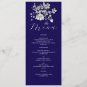 Royal Blue Floral Wedding Menu (Voorkant)