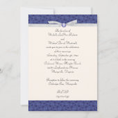 Royal Blue Florentine Wedding Uitnodiging (Voorkant)