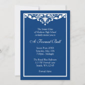 Royal Blue Flourish Formal Prom Dance Ball Kaart (Voorkant)