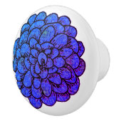 Royal Blue Flower Keramische Knop (Rechts)