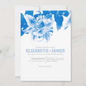 Royal Blue Flower Wedding Invitations Kaart (Voorkant)