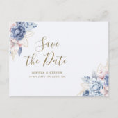 Royal Blue Flowers  Wedding  Briefkaart (Voorkant)