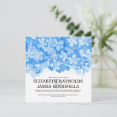 Royal Blue Flowers Wedding Invitations Kaart (Staand voorkant)