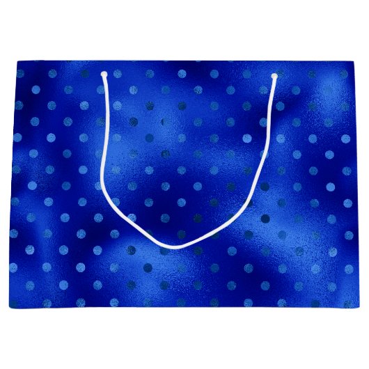 Royal Blue Folie Hanukkah Large Gift Bag Groot Cadeauzakje (Voorkant)