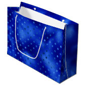 Royal Blue Folie Hanukkah Large Gift Bag Groot Cadeauzakje (Voorkant Gekanteld)