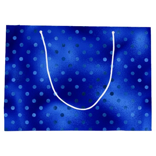 Royal Blue Folie Hanukkah Large Gift Bag Groot Cadeauzakje (Achterkant)