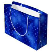 Royal Blue Folie Hanukkah Large Gift Bag Groot Cadeauzakje (Achterkant Gekanteld)