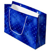 Royal Blue Folie Hanukkah Large Gift Bag Groot Cadeauzakje (Voorkant Gekanteld)