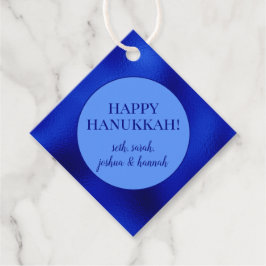 Royal Blue Folie Hanukkah Specialized Favor Tags Bedankjes Labels