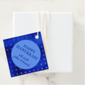 Royal Blue Folie Polka Dot Hanukkah gepersonalisee Bedankjes Labels (In situ)