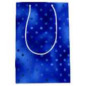 Royal Blue Folie Polka Dot Hanukkah Medium Gift Ba Cadeauzakje (Voorkant)