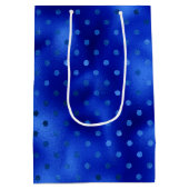 Royal Blue Folie Polka Dot Hanukkah Medium Gift Ba Cadeauzakje (Achterkant)