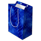Royal Blue Folie Polka Dot Hanukkah Medium Gift Ba Cadeauzakje (Achterkant Gekanteld)