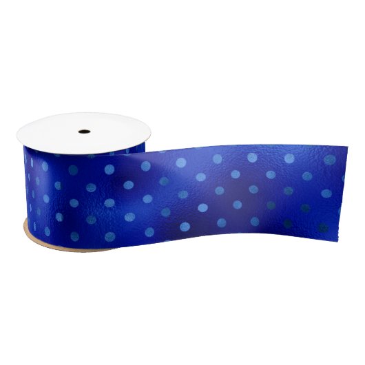 Royal Blue Folie Polka Dot Hanukkah Satijnen Lint (Spoel)