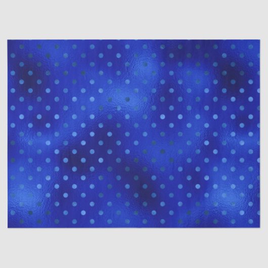 Royal Blue Folie Polka Dot Hanukkah Tissue Paper Tissuepapier (Voorkant)