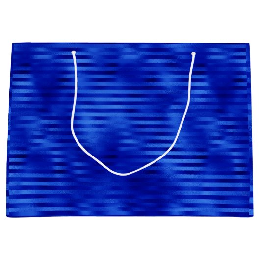 Royal Blue Folie Striped Hanukkah Groot Cadeauzakje (Voorkant)