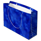 Royal Blue Folie Striped Hanukkah Groot Cadeauzakje (Achterkant Gekanteld)
