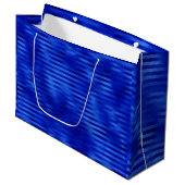 Royal Blue Folie Striped Hanukkah Groot Cadeauzakje (Voorkant Gekanteld)