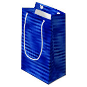 Royal Blue Folie Striped Hanukkah Klein Cadeauzakje (Voorkant Gekanteld)