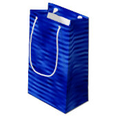 Royal Blue Folie Striped Hanukkah Klein Cadeauzakje (Achterkant Gekanteld)