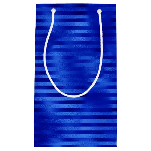 Royal Blue Folie Striped Hanukkah Klein Cadeauzakje (Voorkant)