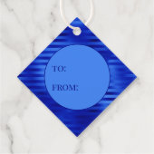 Royal Blue Folie Striped to from Hanukkah Bedankjes Labels (Achterkant)