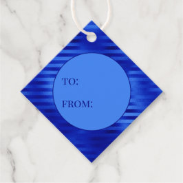 Royal Blue Folie Striped to from Hanukkah Bedankjes Labels