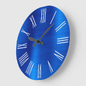 Royal Blue Folie White Roman Numerals Grote Klok (Hoek)