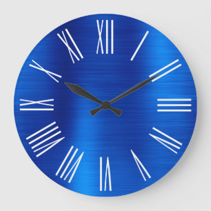 Royal Blue Folie White Roman Numerals Grote Klok