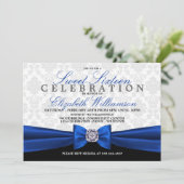 Royal Blue Formal Elegant Sweet 16 Uitnodiging (Staand voorkant)