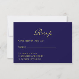 Royal Blue Formal RSVP-kaart RSVP Kaartje