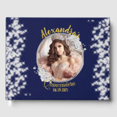 Royal Blue Foto  Boho Quinceañera Spaans Gastenboek (Voorkant)
