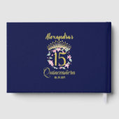 Royal Blue Foto  Boho Quinceañera Spaans Gastenboek (Achterkant)