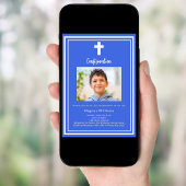 Royal blue foto jongen Bevestiging Kaart
