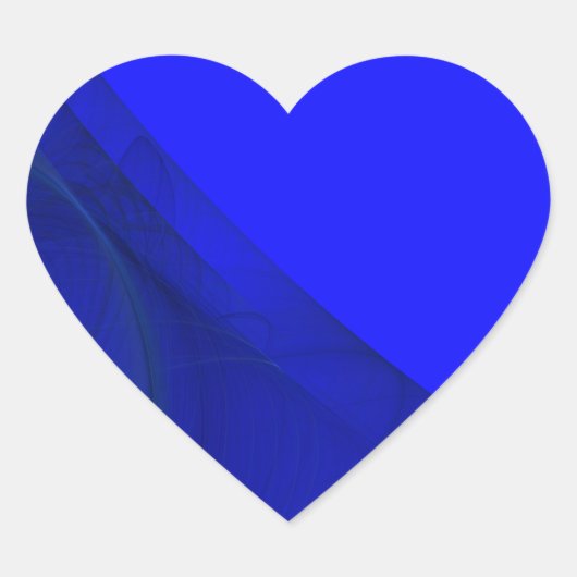 Royal Blue Fractal Background Heart Sticker (Voorkant)
