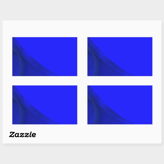 Royal Blue Fractal Background Rectangle Sticker (Vel)