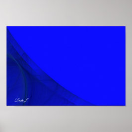 Royal Blue Fractal Border Canvas of Poster