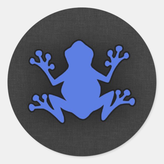 Royal Blue Frog Ronde Sticker (Voorkant)